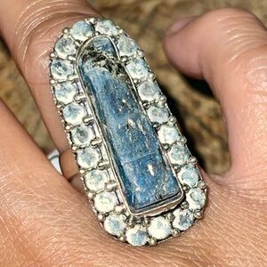 Raw Blue Kyanite Ring Size 8 1/4